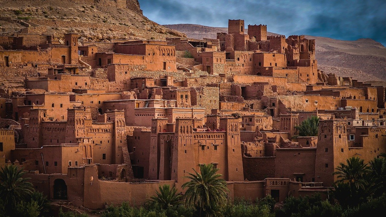 morocco, city, historic, nature, village, clay, old, antique, ait-ben-haddou, arabic, town, arid, desert, brown city, brown desert, brown village, brown old